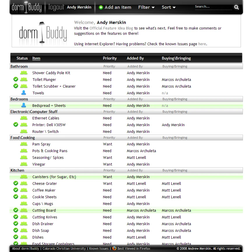 dormBuddy screenshot